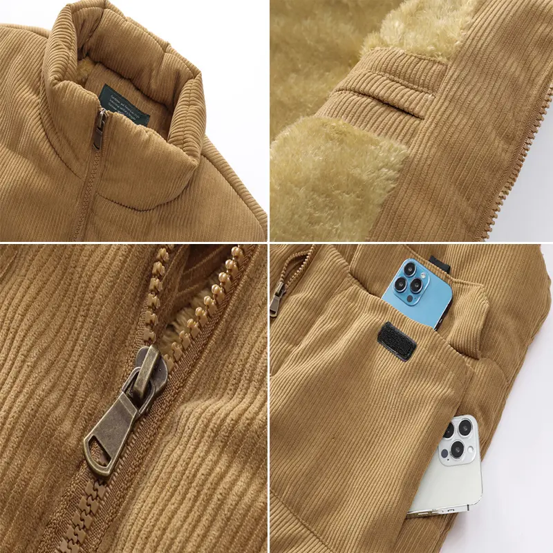 Autumn Winter Men Corduroy Vest Man Fleece Warm Padded Waistcoats Classical Men Thick Windbreaker Sleeveless Jacket Clothing 7XL