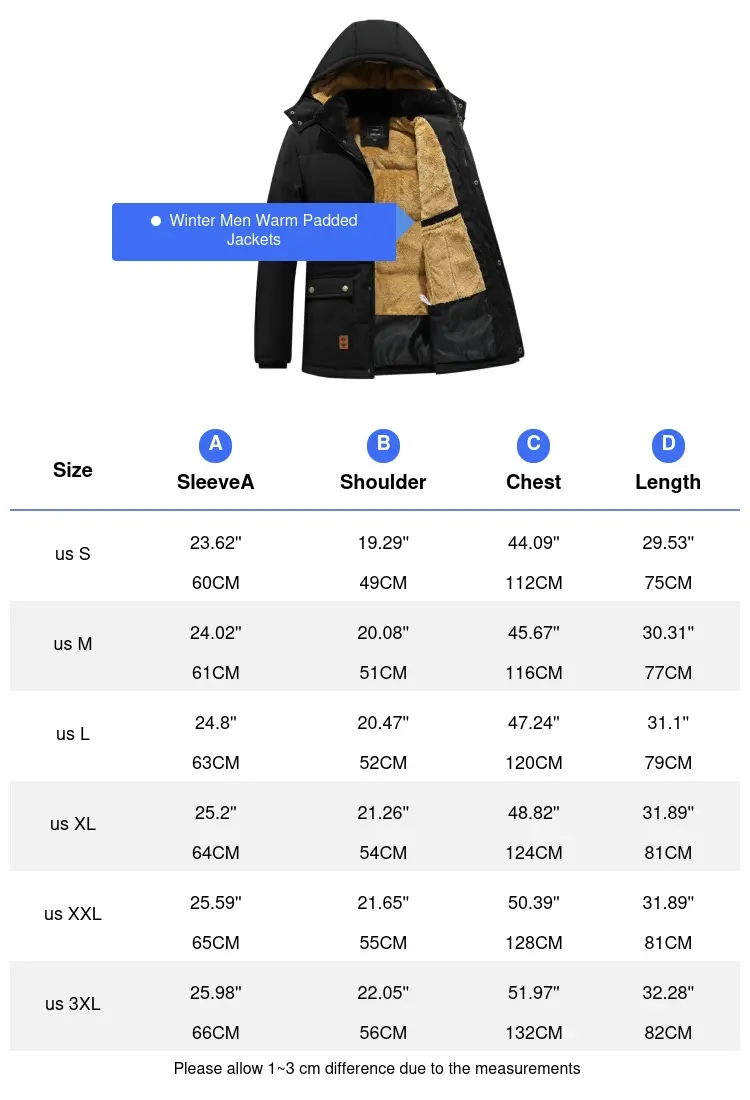 Winter Men's Fleece Warm Jacket Men Cotton Thick Thermal Hooded Coats Men Outdoor Windbreaker Padded Jackets Clothing Plus Size