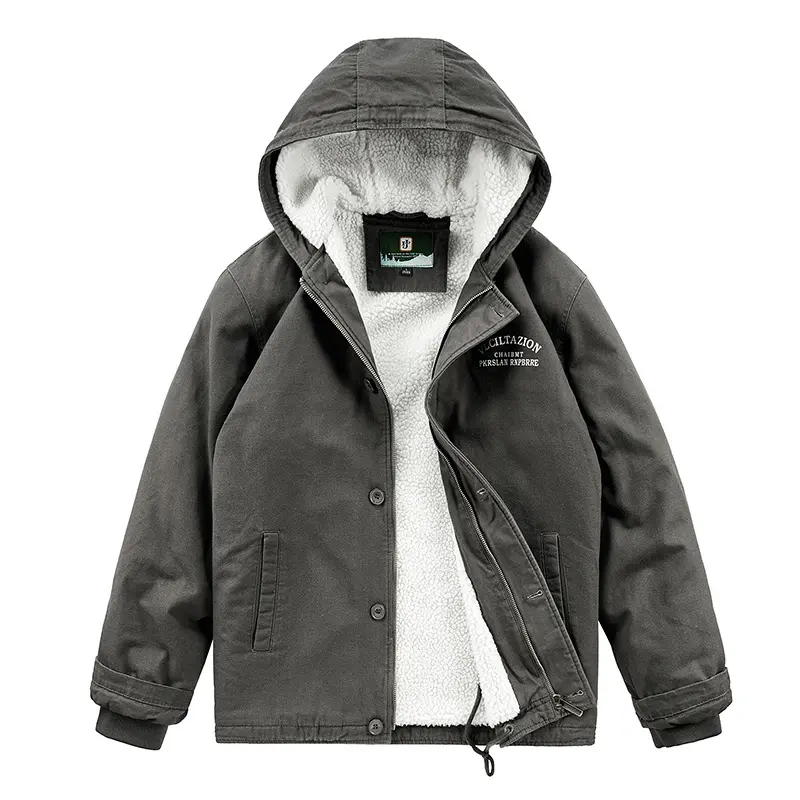 Winter Men's Fleece Warm Padded Jacket Fashion Men Mountain Ski Windbreaker Hooded Coats Men Hiking Thermal Parka Clothing