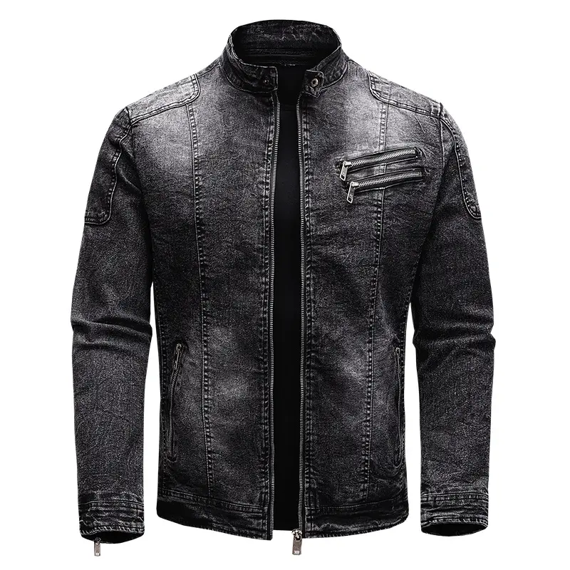Autumn Winter Men's Denim Jackets Fashion Man Retro Motorcycle Jeans Coats Men Fleece Warm Windbreaker Denim Jackets Clothing