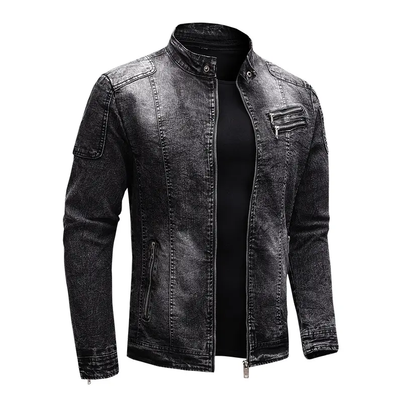 Autumn Winter Men's Denim Jackets Fashion Man Retro Motorcycle Jeans Coats Men Fleece Warm Windbreaker Denim Jackets Clothing
