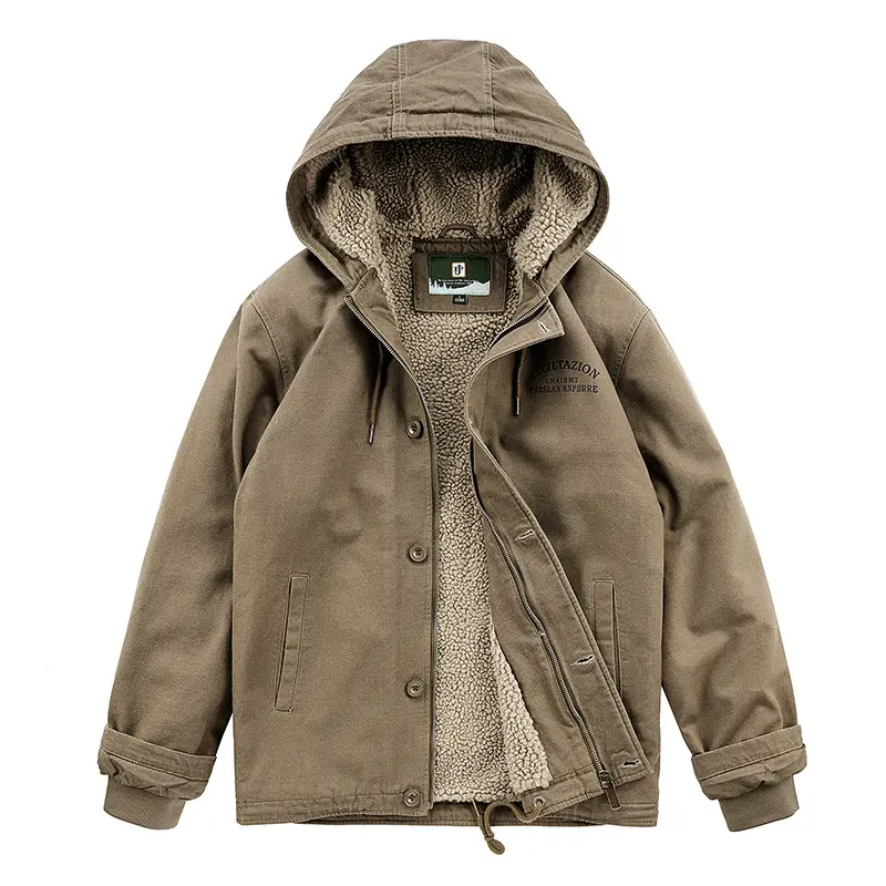 Winter Men's Fleece Warm Padded Jacket Fashion Men Mountain Ski Windbreaker Hooded Coats Men Hiking Thermal Parka Clothing