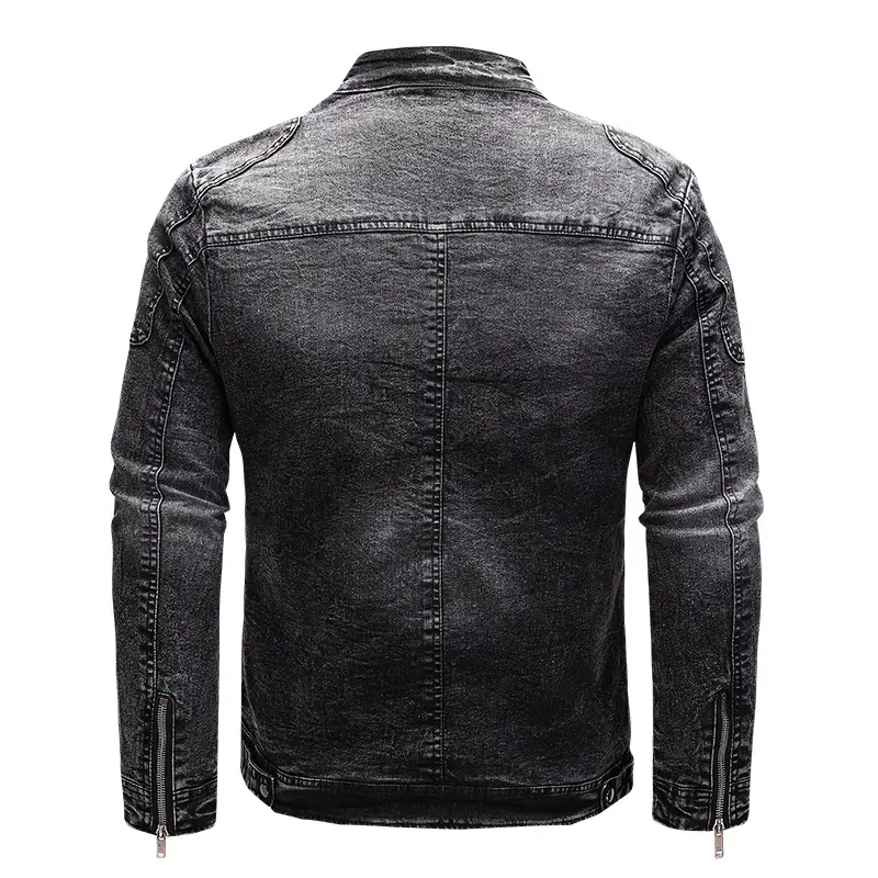 Autumn Winter Men's Denim Jackets Fashion Man Retro Motorcycle Jeans Coats Men Fleece Warm Windbreaker Denim Jackets Clothing