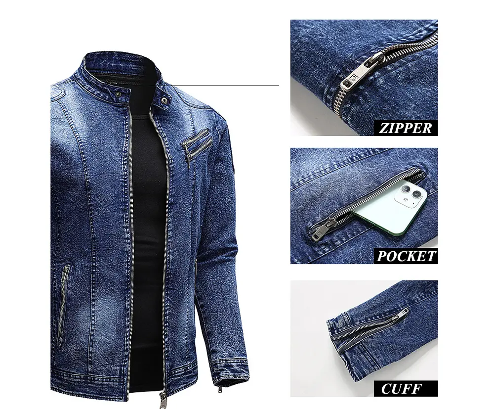 Autumn Winter Men's Denim Jackets Fashion Man Retro Motorcycle Jeans Coats Men Fleece Warm Windbreaker Denim Jackets Clothing