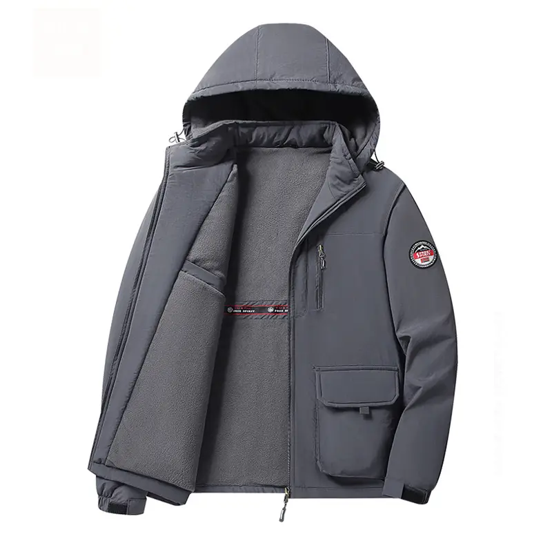 Winter Men's Warm Tactical Jackets Man Fleece Windbreaker Hooded Coats Fashion Retro Men Climbing Waterproof Jacket Clothing