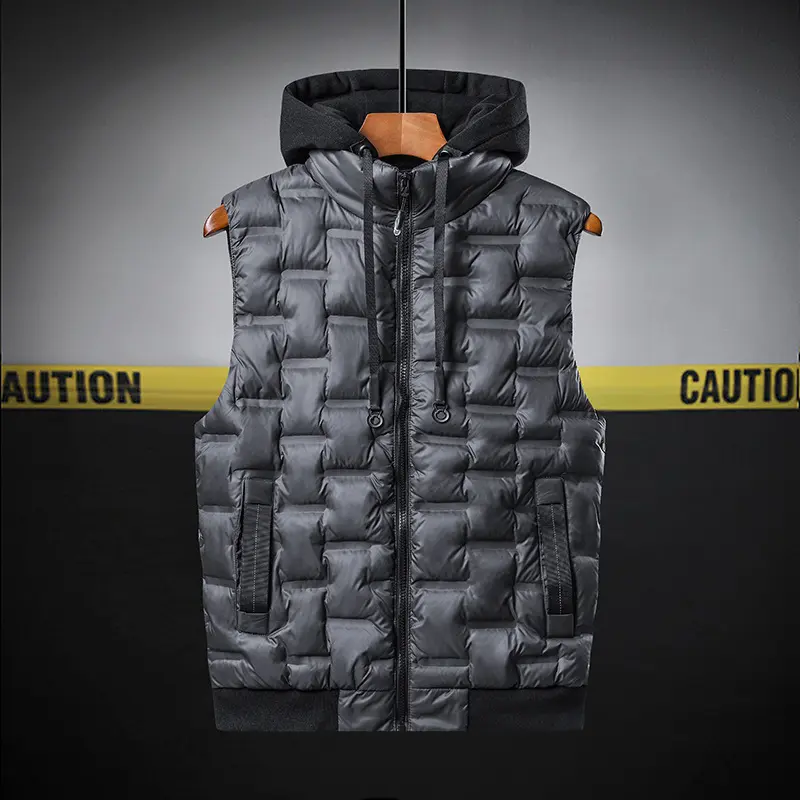 Winter Mens Warm Jacket Sleeveless Vest Man Cotton Thicken Warm Vest Hooded Coats Men Windbreaker Padded Waistcoats Clothing 8XL