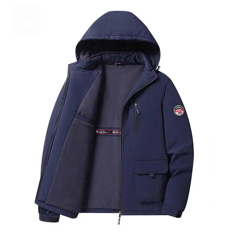Winter Men's Warm Tactical Jackets Man Fleece Windbreaker Hooded Coats Fashion Retro Men Climbing Waterproof Jacket Clothing