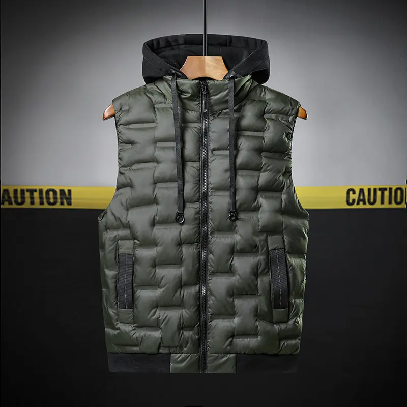Winter Mens Warm Jacket Sleeveless Vest Man Cotton Thicken Warm Vest Hooded Coats Men Windbreaker Padded Waistcoats Clothing 8XL