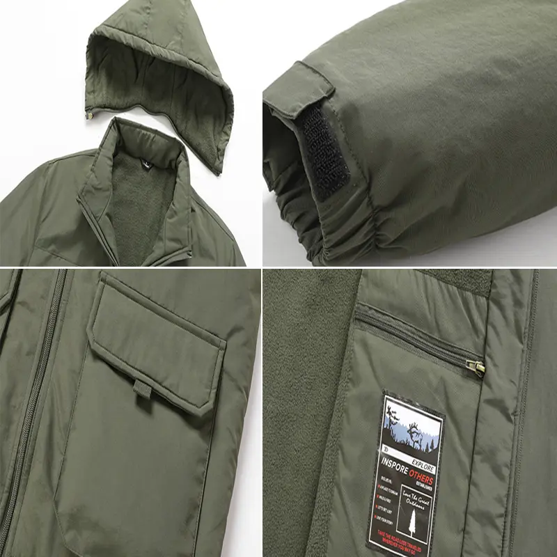 Winter Men's Warm Tactical Jackets Man Fleece Windbreaker Hooded Coats Fashion Retro Men Climbing Waterproof Jacket Clothing