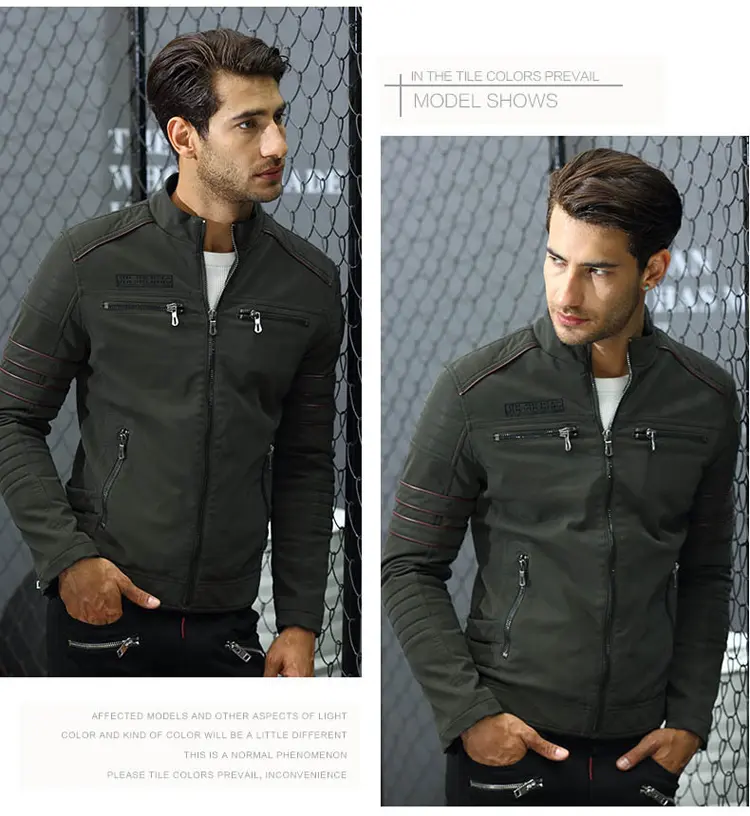 Men's PU Leather Jacket Winter Men Retro Fleece Lined Warm Windbreaker Leather Coats Vintage Male Zipper Motorcycle Jackets