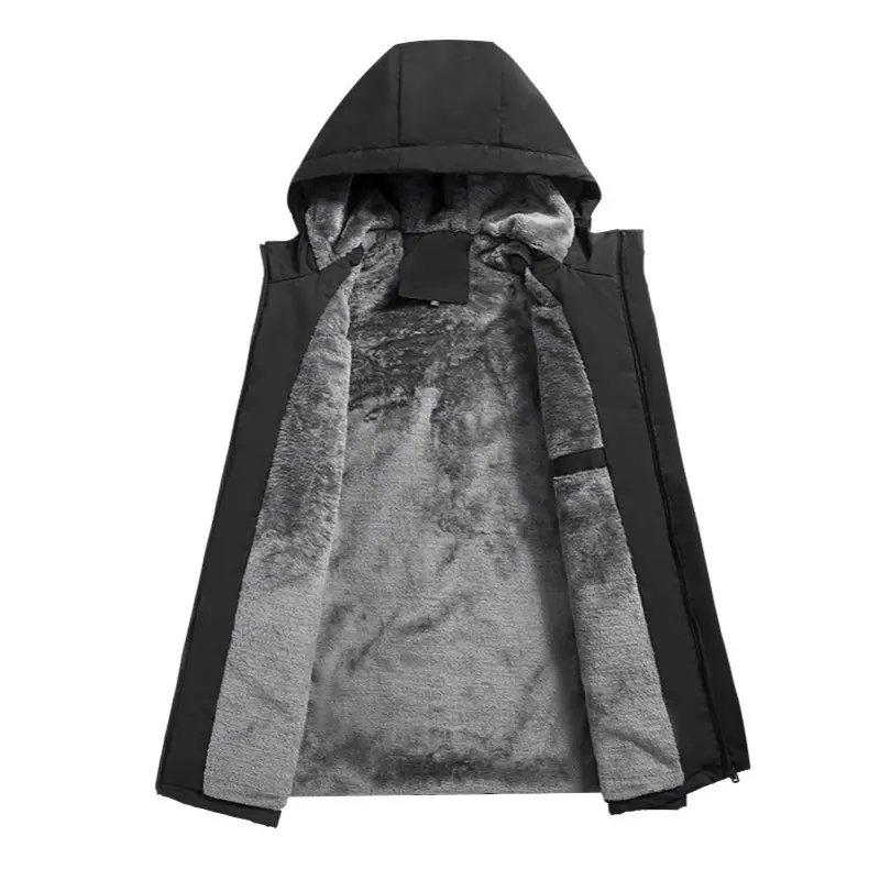 Winter Mens Warm Padded Jackets Fashion Men Fleece Lined Thermal Hooded Parkas Men Mountain Ski Snow Windbreaker Jacket Clothing