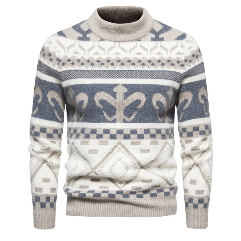 Autumn Winter Men's Warm Sweaters Fashion Men O-Neck Thicken Knitting Cashmere Pullover Men Classic Business Sweaters Clothing