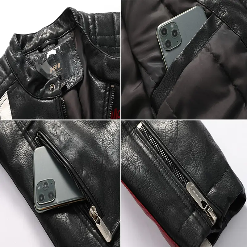 DIMUSI Winter Men's PU Jackets Casual Mens Vintage Moto Leather Motorcycle Jackets Fashion Male Biker Faux Leather Zipper Coats