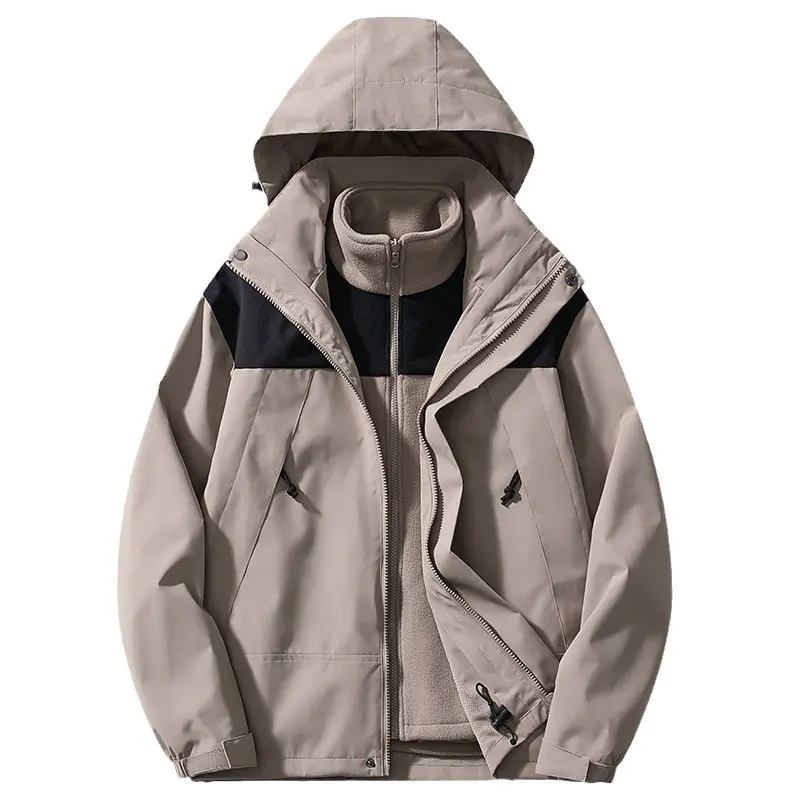 Winter Men's 3 in1 Mountain Ski Jackets Man Fleece Warm Thermal Snow Waterproof Jacket Hiking Clothing Outdoor Windbreaker Coats