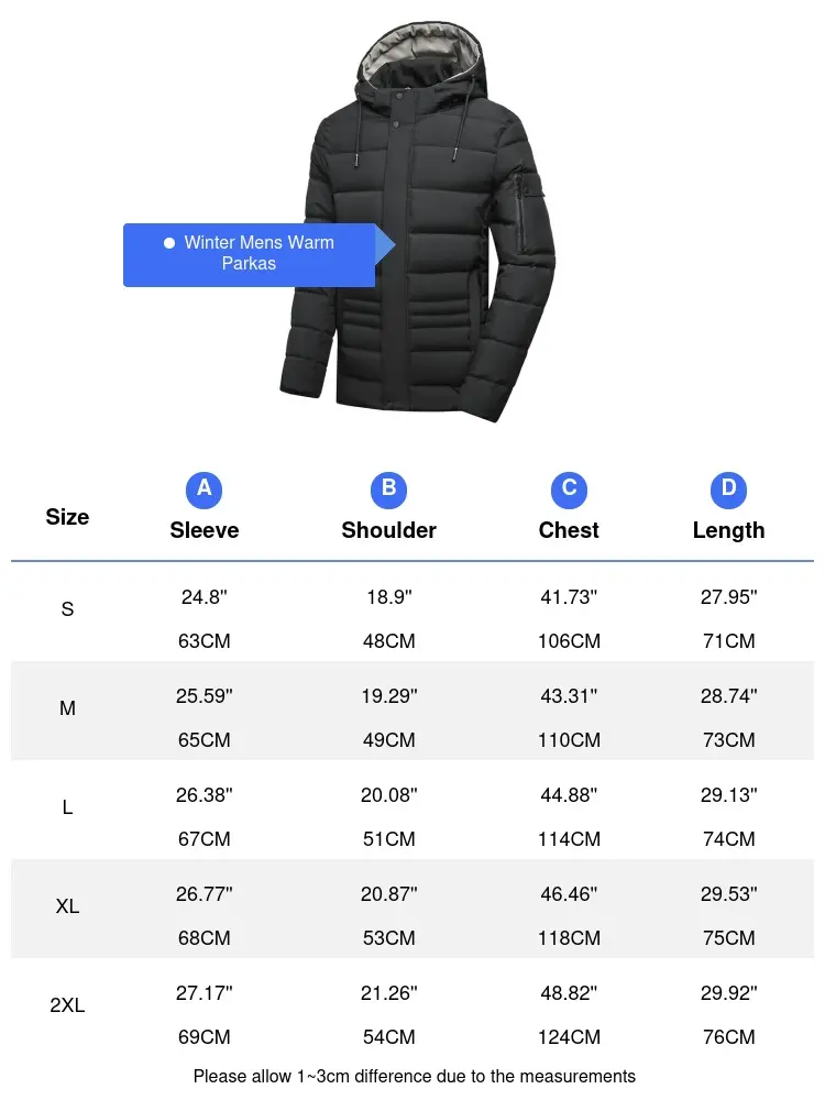 Winter Men's Thicken Parkas Coats Man Mountain Ski Cotton Thermal Padded Coats Men Climbing Windbreaker Hooded Jacket Clothing