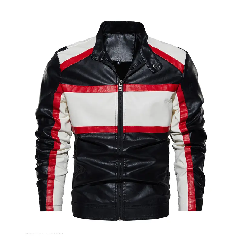 Autumn Winter Men's PU Leather Jackets Fashion Men Stand Collar Windbreaker Leather Coats Men Retro Motorcycle Leather Jackets
