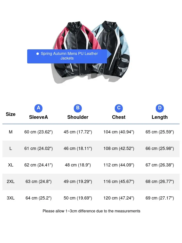 Autumn Men's PU Leather Jackets Fashion Men Retro Stand Collar Motorcycle Leather Coats Men Windbreaker Zipper Leather Jackets