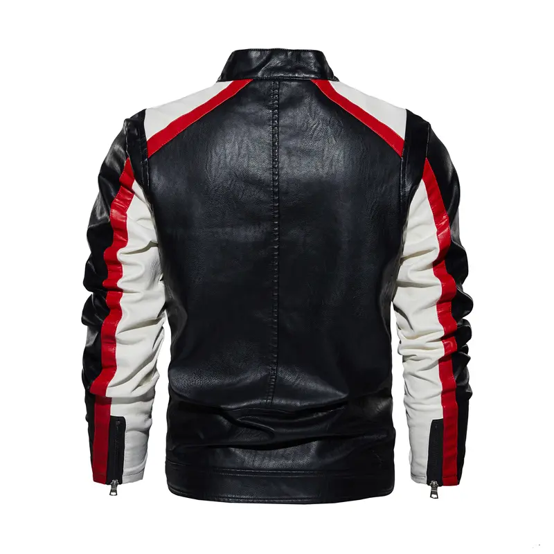 Autumn Winter Men's PU Leather Jackets Fashion Men Stand Collar Windbreaker Leather Coats Men Retro Motorcycle Leather Jackets