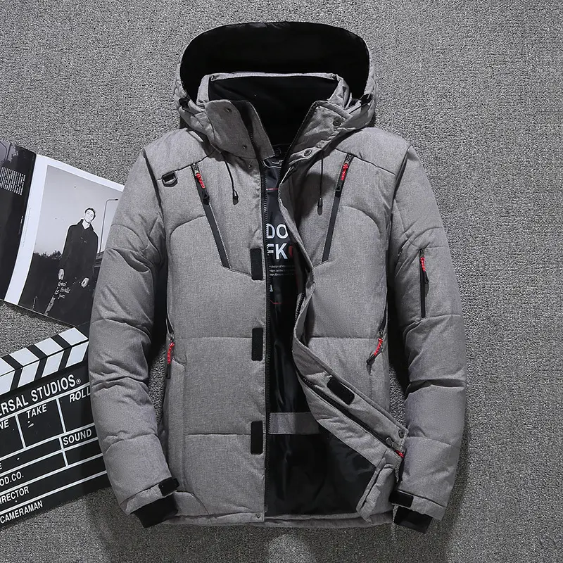 Winter Men's Warm Parkas Fashion Men Cotton Duck Down Windbreaker Hooded Jackets Male Thicken Warm Padded Puffer Coats Clothing