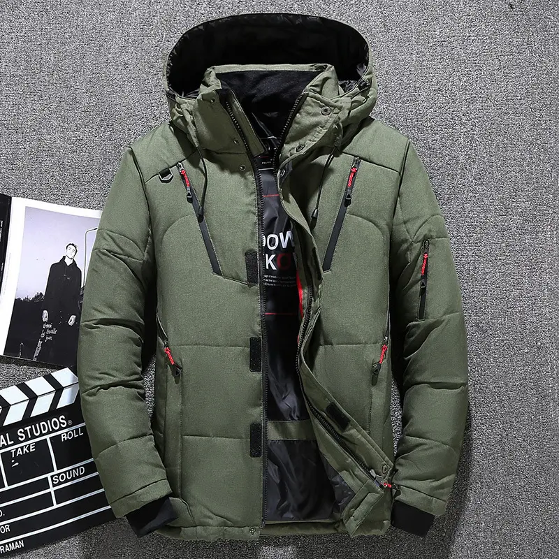 Winter Men's Warm Parkas Fashion Men Cotton Duck Down Windbreaker Hooded Jackets Male Thicken Warm Padded Puffer Coats Clothing