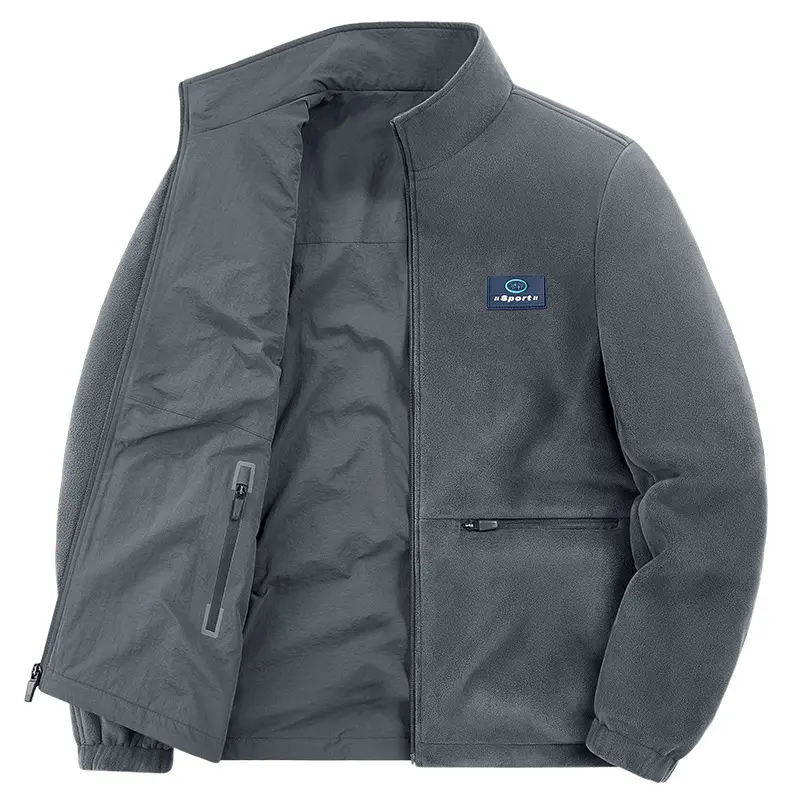 Autumn Winter Men's Fleece Warm Bomber Jackets Fashion Men Double-Side Wear Thermal Coats Men Thick Windbreaker Jackets Clothing