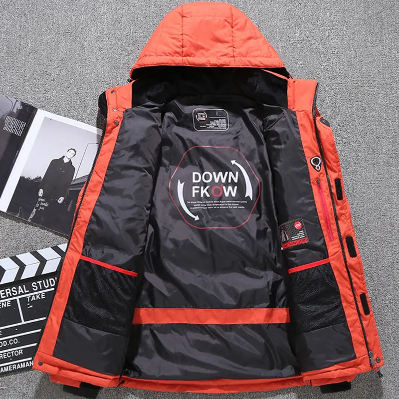 Winter Men's Warm Parkas Fashion Men Cotton Duck Down Windbreaker Hooded Jackets Male Thicken Warm Padded Puffer Coats Clothing