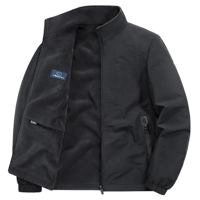Autumn Winter Men's Fleece Warm Bomber Jackets Fashion Men Double-Side Wear Thermal Coats Men Thick Windbreaker Jackets Clothing