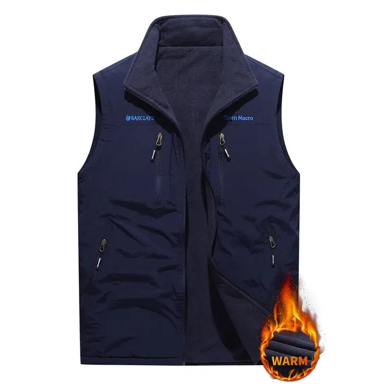 Winter Mens Polar Fleece Warm Vests Men Double-Side Wear Waterproof Waistcoats Outdoor Men Softshell Thermal Vests Clothing
