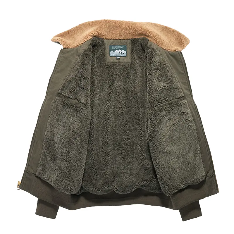DIMUSI Winter Men's Bomber Jacket Casual Male Outwear Fleece Fur Collar Warm Coats Fashion Retro Military Jackets Man Clothing