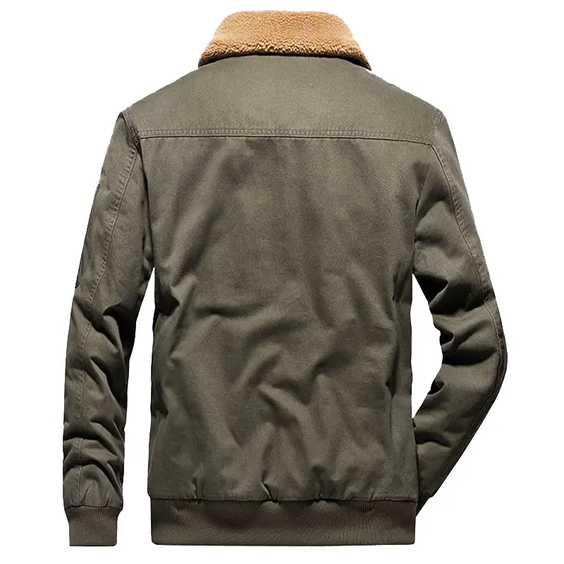 DIMUSI Winter Men's Bomber Jacket Casual Male Outwear Fleece Fur Collar Warm Coats Fashion Retro Military Jackets Man Clothing
