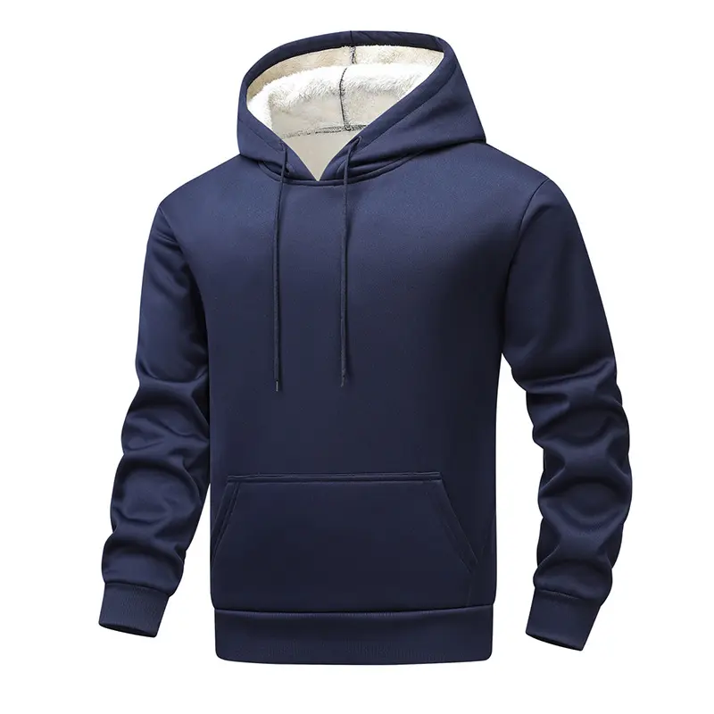 Autumn Men's Fleece Warm Pullover Hoodies Fashion Men Loose Solid Color Hooded Coats Mens Sports Breathable Sweatshirts Clothing