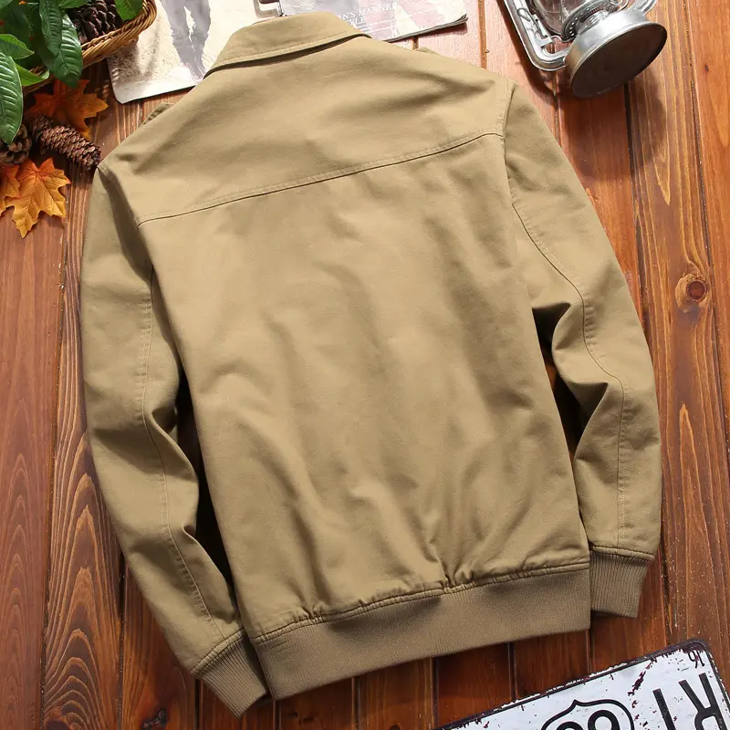 DIMUSI New Men's Bomber Jacket Casual Mens Turn Collar Cotton Tactical Coats Fashion Slim Fit Business Jackets Mens Clothing