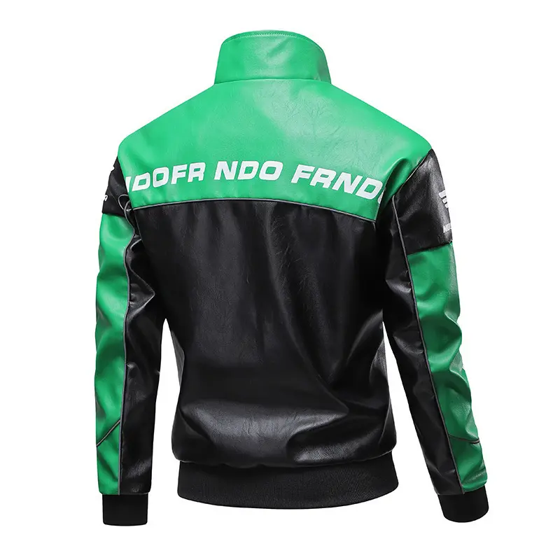 Spring Autumn Men's PU Leather Jackets Fashion Men Retro Stand Collar Motorcycle Leather Coats Men Pilot Zipper Leather Jackets