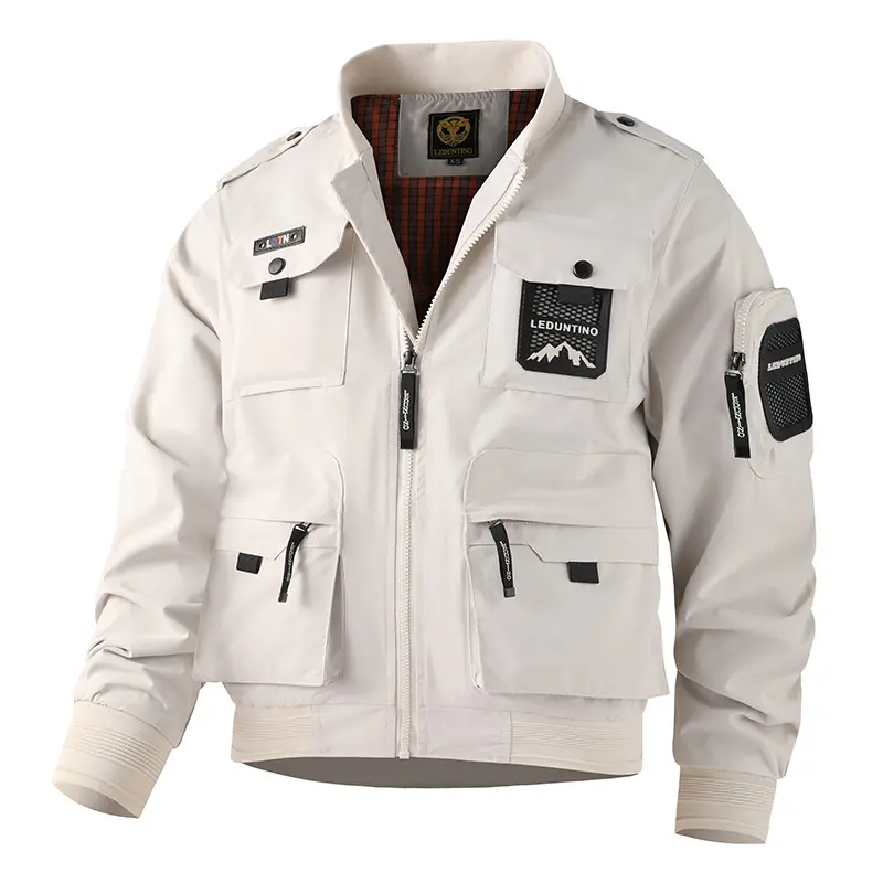 Spring Autumn Men's Military Jacket Casual Man Stand Collar Hiking Waterproof Coats Men Multi-pocket Windbreaker Jacket Clothing