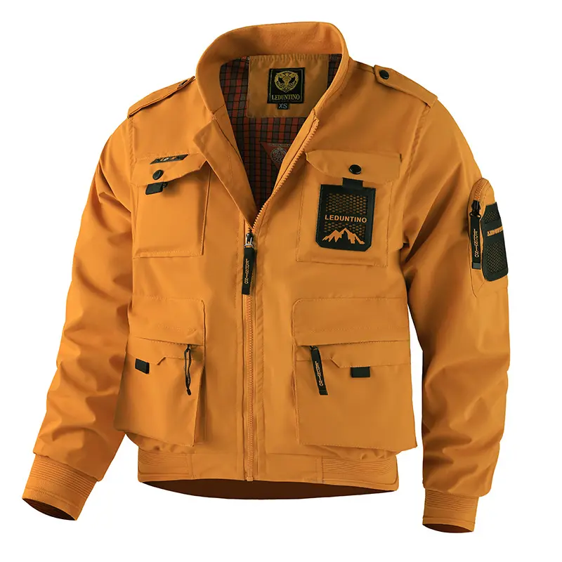 Spring Autumn Men's Military Jacket Casual Man Stand Collar Hiking Waterproof Coats Men Multi-pocket Windbreaker Jacket Clothing