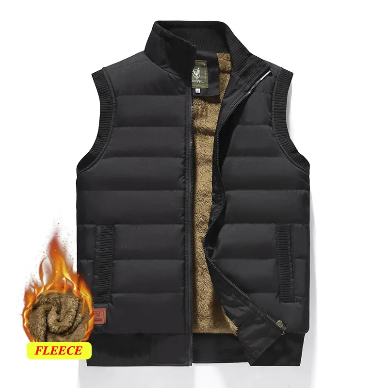 Winter Men's Padded Vests Fashion Men Fleece Lined Warm Waistcoats Men Waterproof  Windproof Sleeveless Jackets Clothing 8XL
