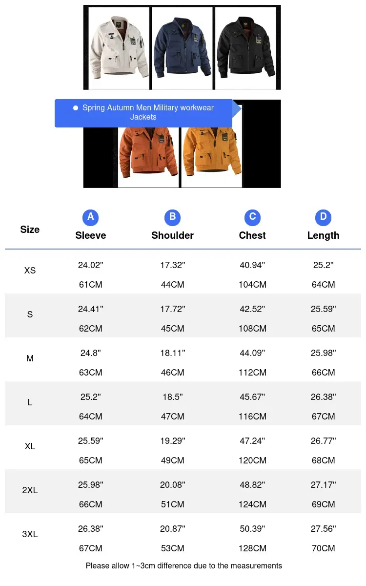 Spring Autumn Men's Military Jacket Casual Man Stand Collar Hiking Waterproof Coats Men Multi-pocket Windbreaker Jacket Clothing