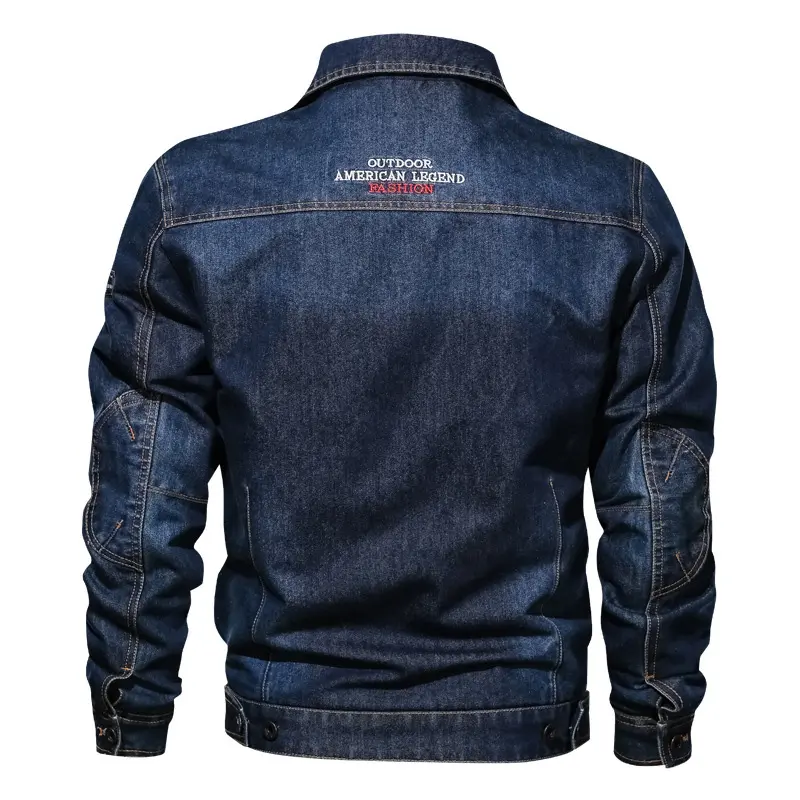 Spring Autumn Mens Denim Jacket Fashion Men Lapel Ripped Jean Jacket Man Multi-pocket Windbreaker Cowboy Trench Coats Clothing