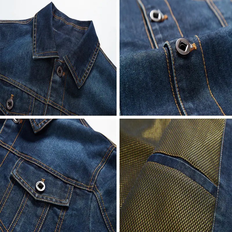 Spring Autumn Mens Denim Jacket Fashion Men Lapel Ripped Jean Jacket Man Multi-pocket Windbreaker Cowboy Trench Coats Clothing