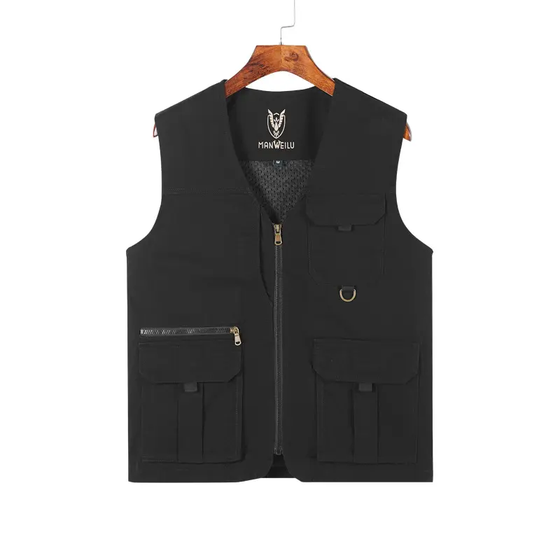 Summer Men's Cotton Vests Casual Man V-Neck Mesh Breathable Fishing Vest Sleeveless Jackets Man Climbing Waistcoats Clothing 7XL