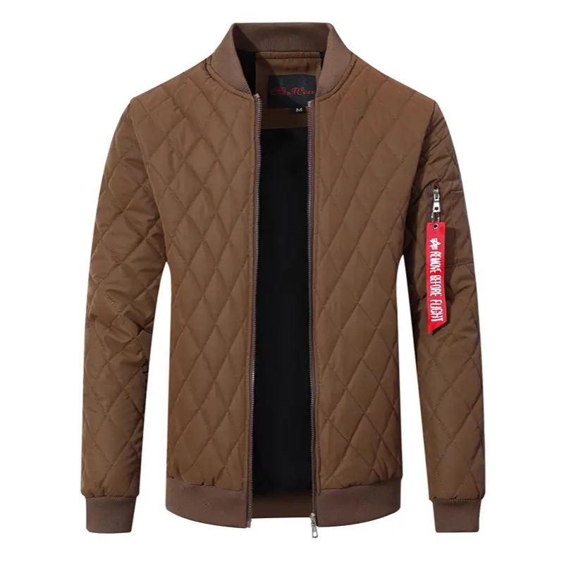 Winter Men's Warm Baseball Uniform Coats Fashion Men Fleece Lined Warm Windbreaker Jackets Men Plaid BusinessThermal Jackets