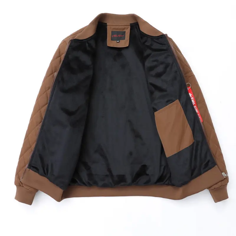 Winter Men's Warm Baseball Uniform Coats Fashion Men Fleece Lined Warm Windbreaker Jackets Men Plaid BusinessThermal Jackets