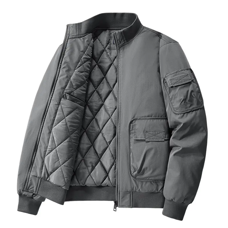 Winter Men's Warm Bomber Jacket Men Cotton Thicken Windbreaker Padded Coats Men Multi-pocket Ma-1 Pilot Baseball Jacket Clothing