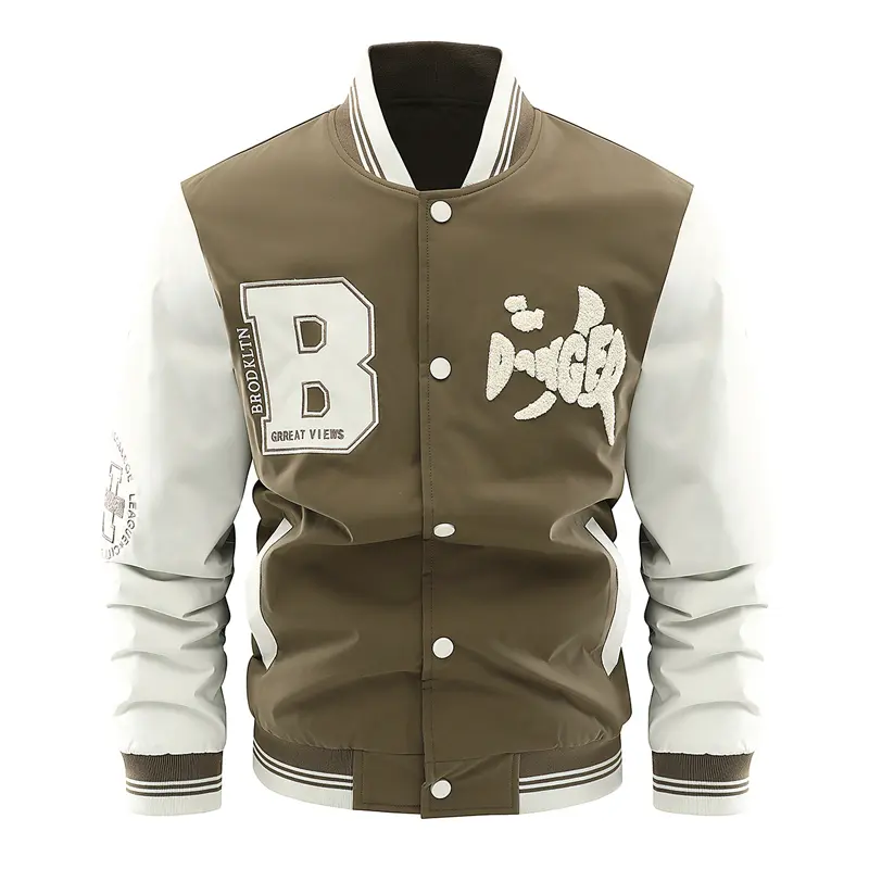 Spring Autumn Men's Baseball Uniform Coats Fashion Man Hip Hop Streetwear Jackets Men Button Windbreaker Bomber Jacket Clothing