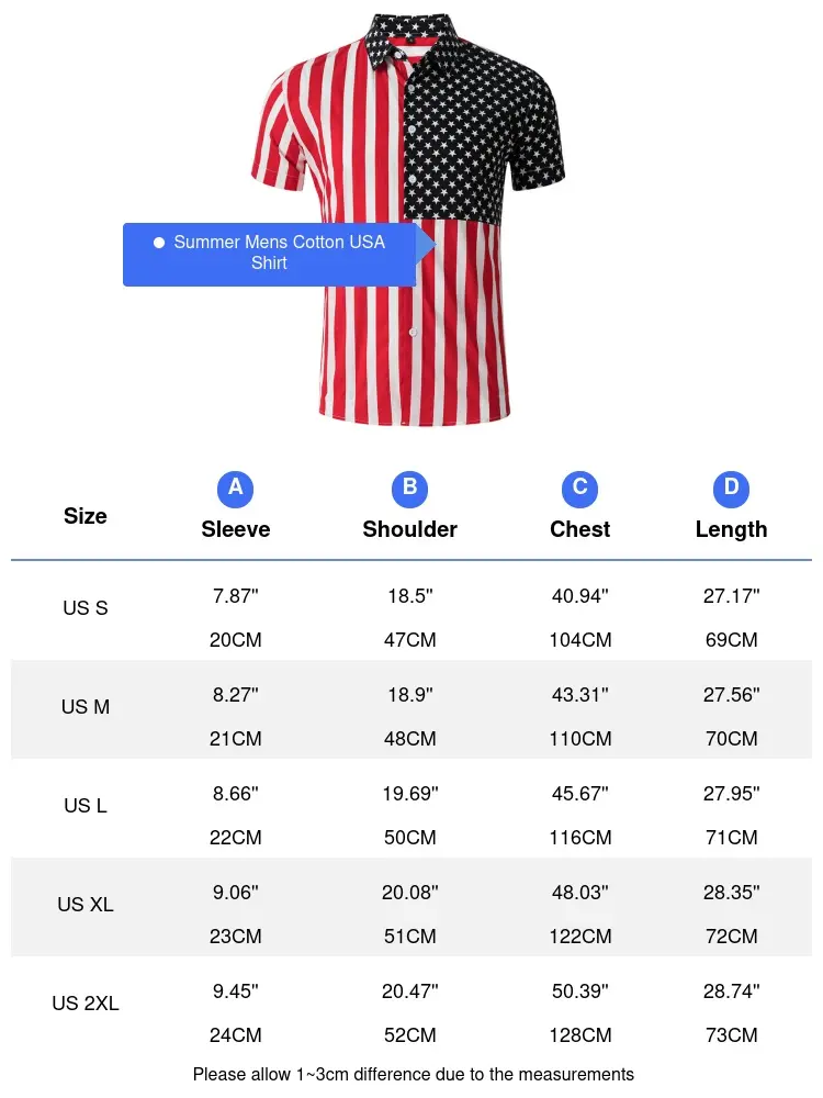 Spring Summer Men's Beach Shirts Fashion Men Shorts Sleeve Breathable Hawaii Tops Shirts Men USA Flag Stripe Shirt Clothing