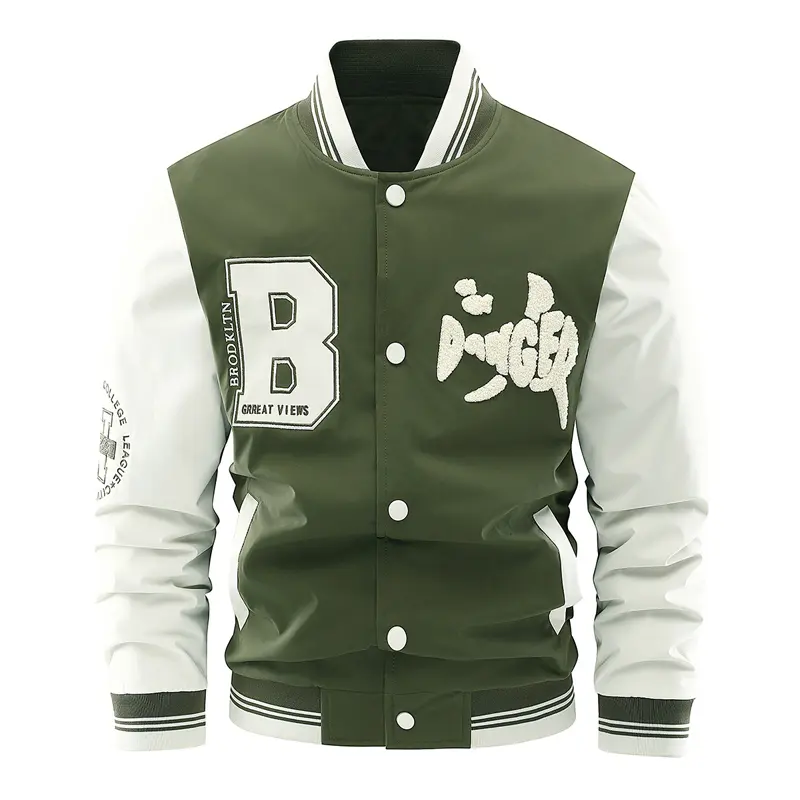 Spring Autumn Men's Baseball Uniform Coats Fashion Man Hip Hop Streetwear Jackets Men Button Windbreaker Bomber Jacket Clothing