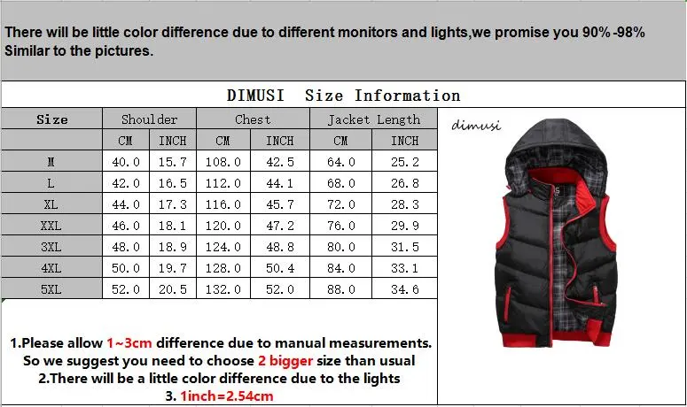 DIMUSI Mens Warm Vests Winter Mens Fashion Sleeveless Jackets Male Cotton-Padded Vests Men Thicken Brand Waistcoats Clothing 5XL