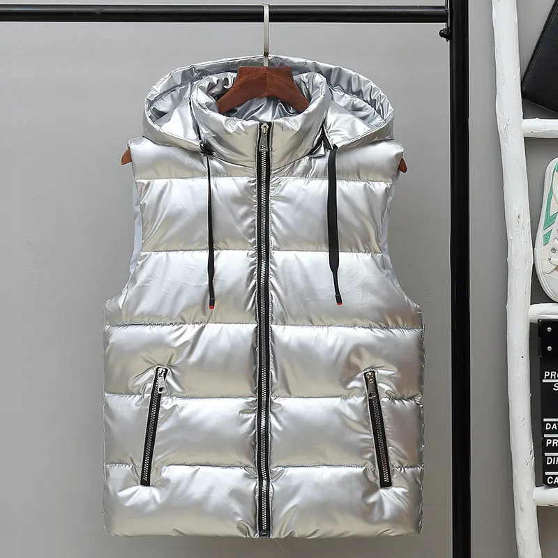 Winter Men's Warm Padded Vests Fashion Man Cotton Thick Sleeveless Jackets Men Thermal Waistcoat Hooded Jackets Clothing