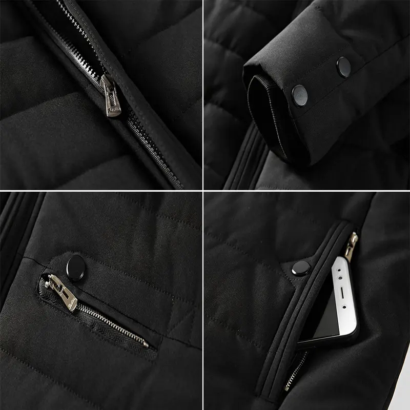 DIMUSI Winter Men's Fleece Jacket Fashion Men Thermal Parka Coats Classic Outdoor Windbreaker Warm Padded Jackets Men Clothing