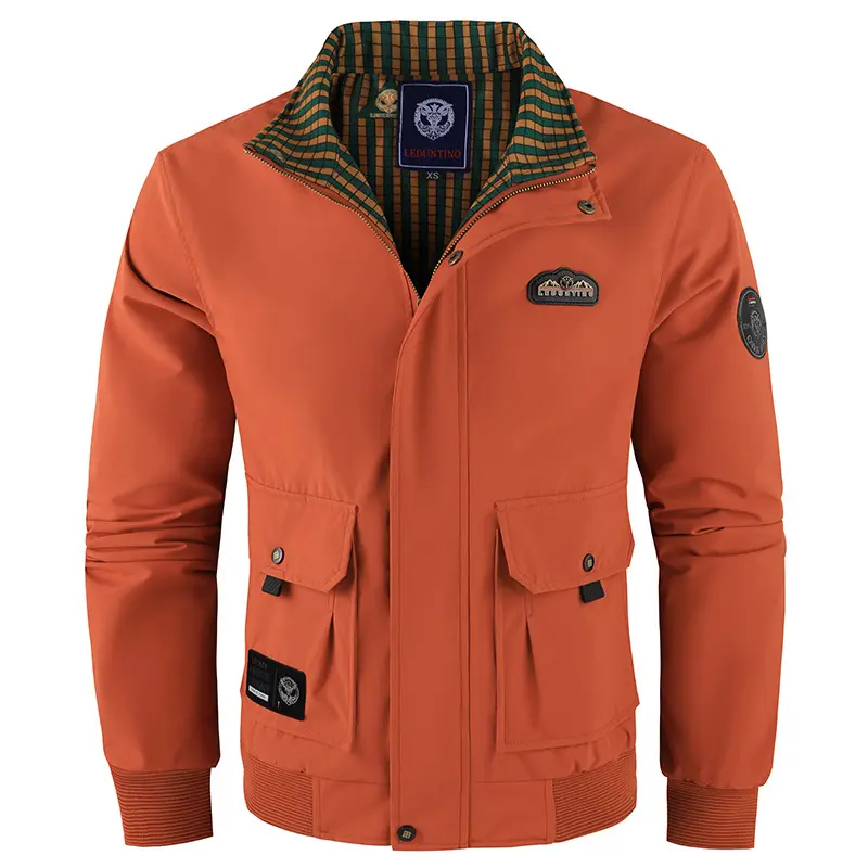 Autumn Men's Bomber Jackets Man Retro Hiking Tactical Windbreaker Coats Men Stand Collar Business Jackets Clothing